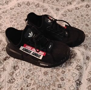 Adidas Women/Men Size 6.5W Black and Red Custom Designed Sneakers